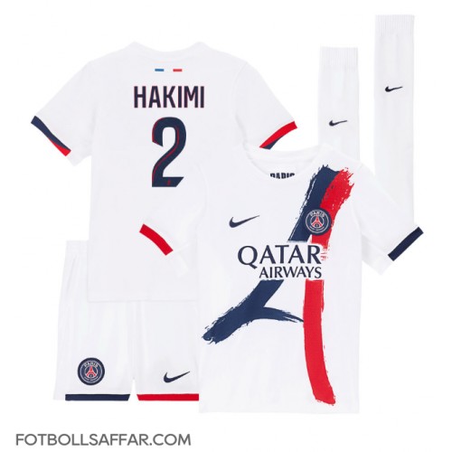 Paris Saint-Germain Achraf Hakimi #2 Bortadräkt Barn 2024-25 Kortärmad (+ Korta byxor)